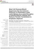 Cover page: Mast Cell Chymase/Mcpt4 Suppresses the Host Immune Response to Plasmodium yoelii, Limits Malaria-Associated Disruption of Intestinal Barrier Integrity and Reduces Parasite Transmission to Anopheles stephensi