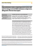 Cover page: Hypoimmune induced pluripotent stem cells survive long term in fully immunocompetent, allogeneic rhesus macaques