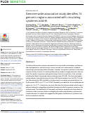 Cover page: Genome-wide association study identifies 16 genomic regions associated with circulating cytokines at birth