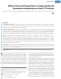 Cover page: Effects of Increased Image Noise on Image Quality and Quantitative Interpretation in Brain CT Perfusion