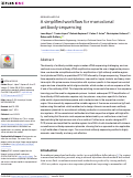 Cover page: A simplified workflow for monoclonal antibody sequencing