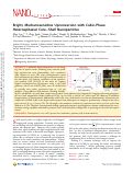 Cover page: Bright, Mechanosensitive Upconversion with Cubic-Phase Heteroepitaxial Core–Shell Nanoparticles