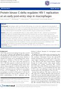 Cover page: Protein kinase C-delta regulates HIV-1 replication at an early post-entry step in macrophages