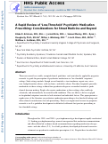 Cover page: A Rapid Review of Low-Threshold Psychiatric Medication Prescribing: Considerations for Street Medicine and Beyond.