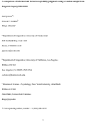 Cover page: A comparison of informal and formal acceptability judgments using a random sample from Linguistic Inquiry 2001–2010