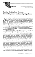 Cover page: Putting Grading Into Context: From a Nightmare to a Learning Experience