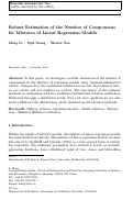 Cover page: Robust estimation of the number of components for mixtures of linear regression models