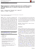 Cover page: Hippocampal size is related to short-term true and false memory, and right fusiform size is related to long-term true and false memory