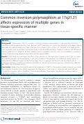 Cover page: Common inversion polymorphism at 17q21.31 affects expression of multiple genes in tissue-specific manner