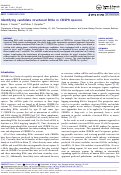 Cover page: Identifying candidate structured RNAs in CRISPR operons