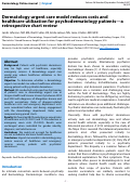 Cover page: Dermatology urgent care model reduces costs and healthcare utilization for psychodermatology patients - a retrospective chart review