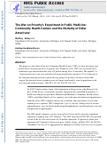 Cover page: The War on Poverty's Experiment in Public Medicine: Community Health Centers and the Mortality of Older Americans.