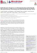 Cover page: Draft Genome Sequences of 28 Actinobacteria of the Family Microbacteriaceae Associated with Nematode-Infected Plants