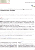 Cover page: A Low-Starch and High-Fiber Diet Intervention Impacts the Microbial Community of Raw Bovine Milk