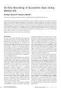 Cover page: On-Site Recording of Excavation Data Using Mobile GIS