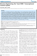 Cover page: Reverse Engineering the Yeast RNR1 Transcriptional Control System