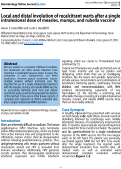 Cover page: Local and distal involution of recalcitrant warts after a single intralesional dose of measles, mumps, and rubella vaccine