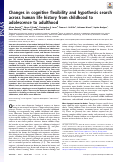 Cover page: Changes in cognitive flexibility and hypothesis search across human life history from childhood to adolescence to adulthood