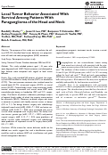 Cover page: Local Tumor Behavior Associated With Survival Among Patients With Paraganglioma of the Head and Neck