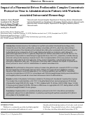 Cover page: Impact of a Pharmacist-Driven Prothrombin Complex Concentrate Protocol on Time to Administration in Patients with Warfarin-associated Intracranial Hemorrhage