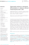 Cover page: Salmonella enhances osteogenic differentiation in adipose-derived mesenchymal stem cells