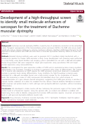 Cover page: Development of a high-throughput screen to identify small molecule enhancers of sarcospan for the treatment of Duchenne muscular dystrophy