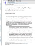 Cover page: Intersecting Constraints on Label Learning: Effects of Age, Label Properties, and Referential Context