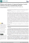 Cover page: Synthesis and Evaluation of Compound Targeting α7 and β2 Subunits in Nicotinic Acetylcholinergic Receptor.