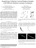 Cover page: Quantifying California current plankton samples with efficient machine learning techniques