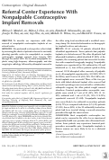 Cover page: Referral Center Experience With Nonpalpable Contraceptive Implant Removals.