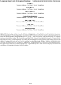 Cover page: Language input and development during a year in an early intervention classroom