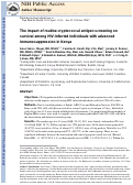 Cover page: The impact of routine cryptococcal antigen screening on survival among HIV‐infected individuals with advanced immunosuppression in Kenya