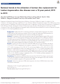 Cover page: National trends in the utilization of lumbar disc replacement for lumbar degenerative disc disease over a 10-year period, 2010 to 2019