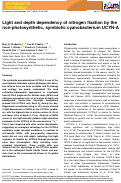 Cover page: Light and depth dependency of nitrogen fixation by the non‐photosynthetic, symbiotic cyanobacterium UCYN‐A