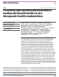 Cover page: Prevotella copri and microbiota members mediate the beneficial effects of a therapeutic food for malnutrition.