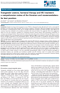 Cover page: Transgender women, hormonal therapy and HIV treatment: a comprehensive review of the literature and recommendations for best practices