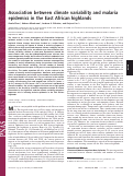 Cover page: Association between climate variability and malaria epidemics in the East African highlands