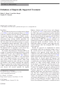 Cover page: Definitions of Empirically Supported Treatment