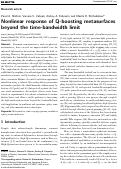 Cover page: Nonlinear response of Q-boosting metasurfaces beyond the time-bandwidth limit