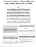 Cover page: Ground-Motion Model for Significant Duration Constrained by Seismological Simulations