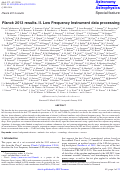 Cover page: Planck 2013 results. II. Low Frequency Instrument data processing