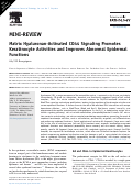 Cover page: Matrix Hyaluronan-Activated CD44 Signaling Promotes Keratinocyte Activities and Improves Abnormal Epidermal Functions