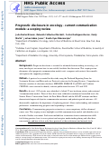 Cover page: Prognostic disclosure in oncology - current communication models: a scoping review.