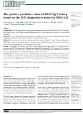 Cover page: The positive predictive value of MOG-IgG testing based on the 2023 diagnostic criteria for MOGAD.