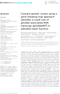 Cover page: Forward genetic screen using a gene-breaking trap approach identifies a novel role of grin2bb-associated RNA transcript (grin2bbART) in zebrafish heart function.
