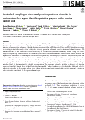 Cover page: Controlled sampling of ribosomally active protistan diversity in sediment-surface layers identifies putative players in the marine carbon sink.