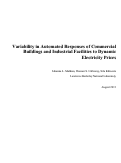 Cover page: Variability in Automated Responses of Commercial Buildings and Industrial Facilities to Dynamic Electricity Prices