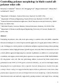 Cover page: Controlling Polymer Morphology in Blade-Coated All-Polymer Solar Cells