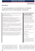 Cover page: N‐acetylaspartate normalization in bipolar depression after lamotrigine treatment