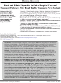 Cover page: Rural and Ethnic Disparities in Out-of-hospital Care and Transport Pathways After Road Traffic Trauma in New Zealand